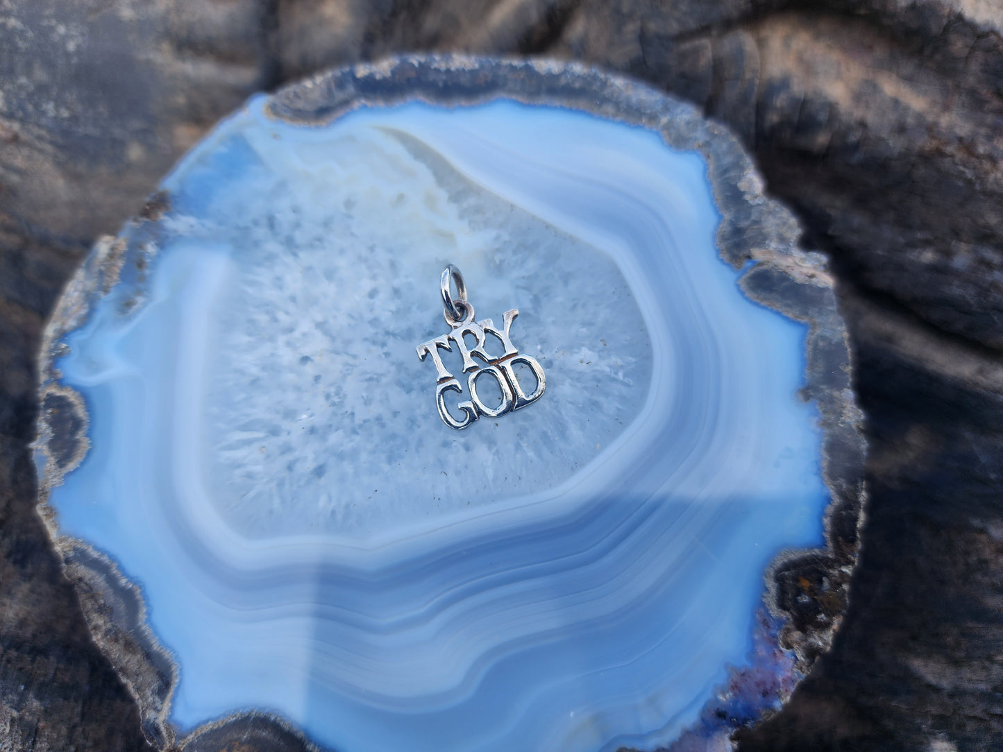 .925 Sterling Silver "Try God" Pendant