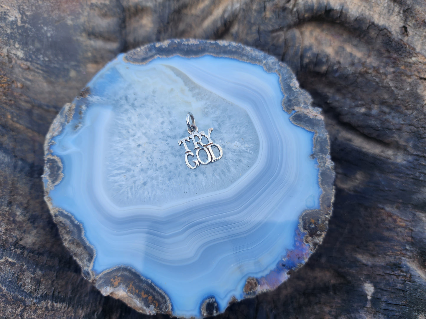 .925 Sterling Silver "Try God" Pendant