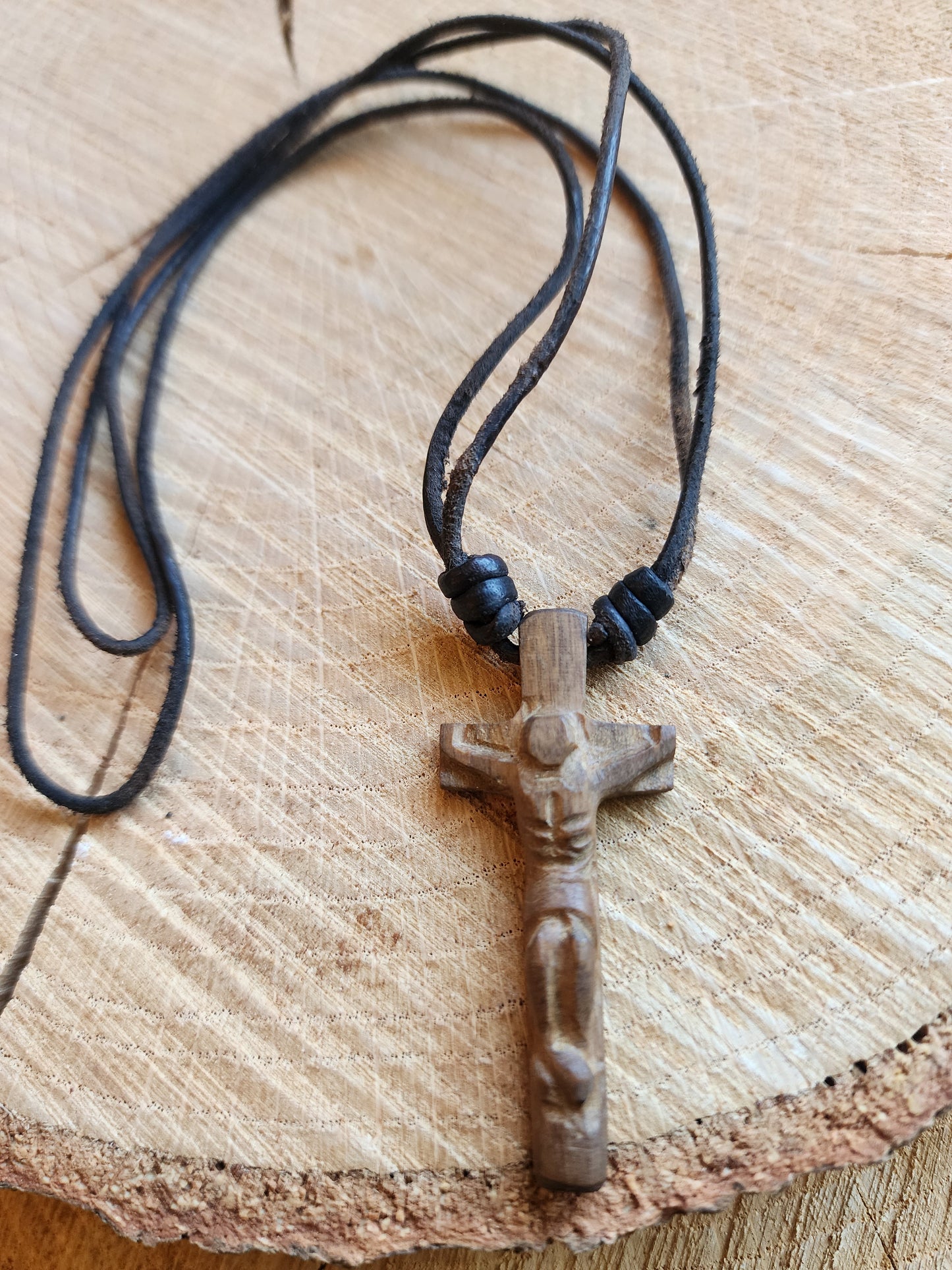 Handcrafted Wood Cross Necklace