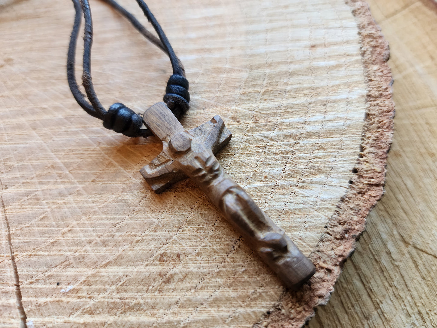 Handcrafted Wood Cross Necklace