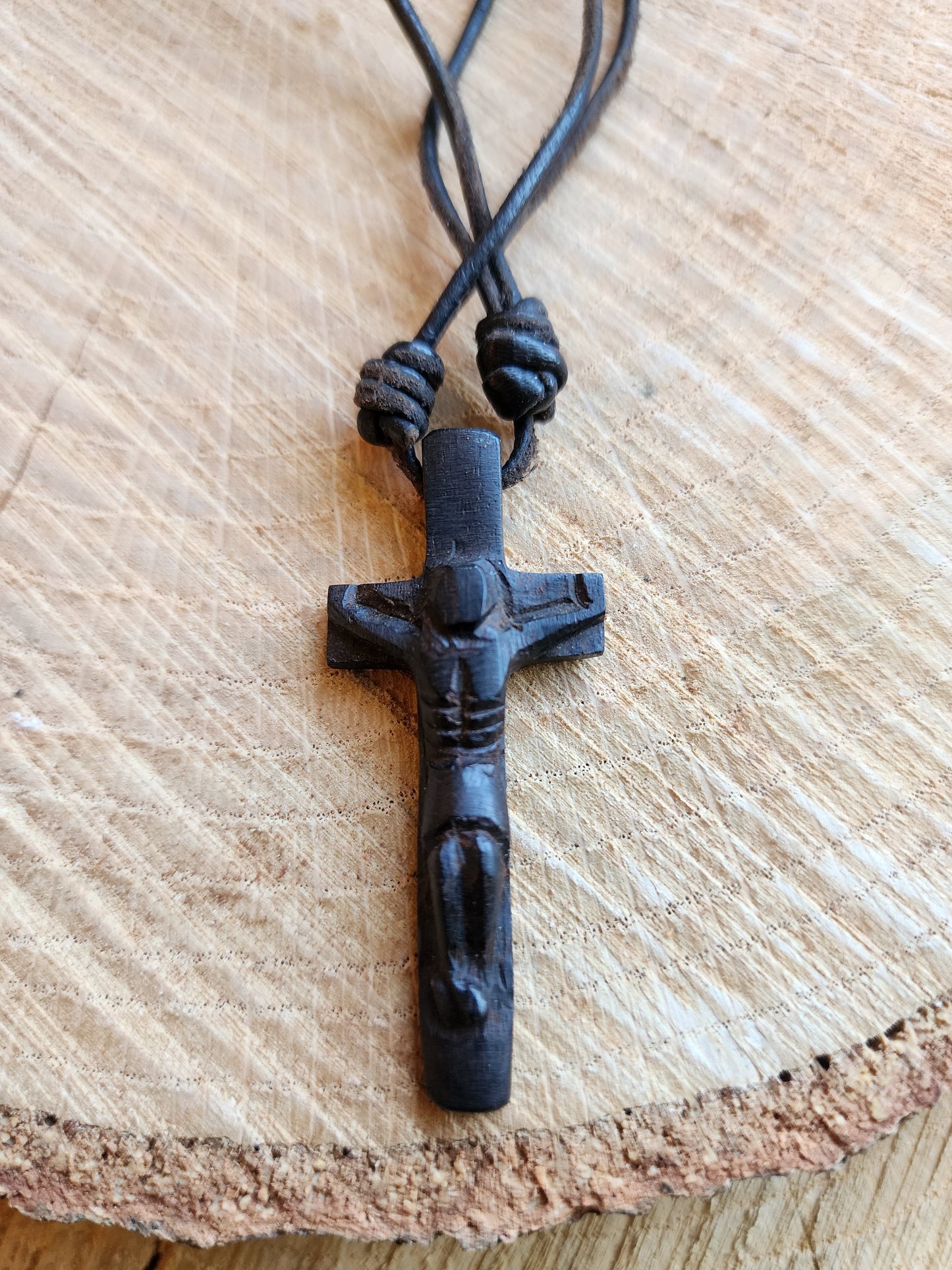 Handcrafted Wood Cross Necklace