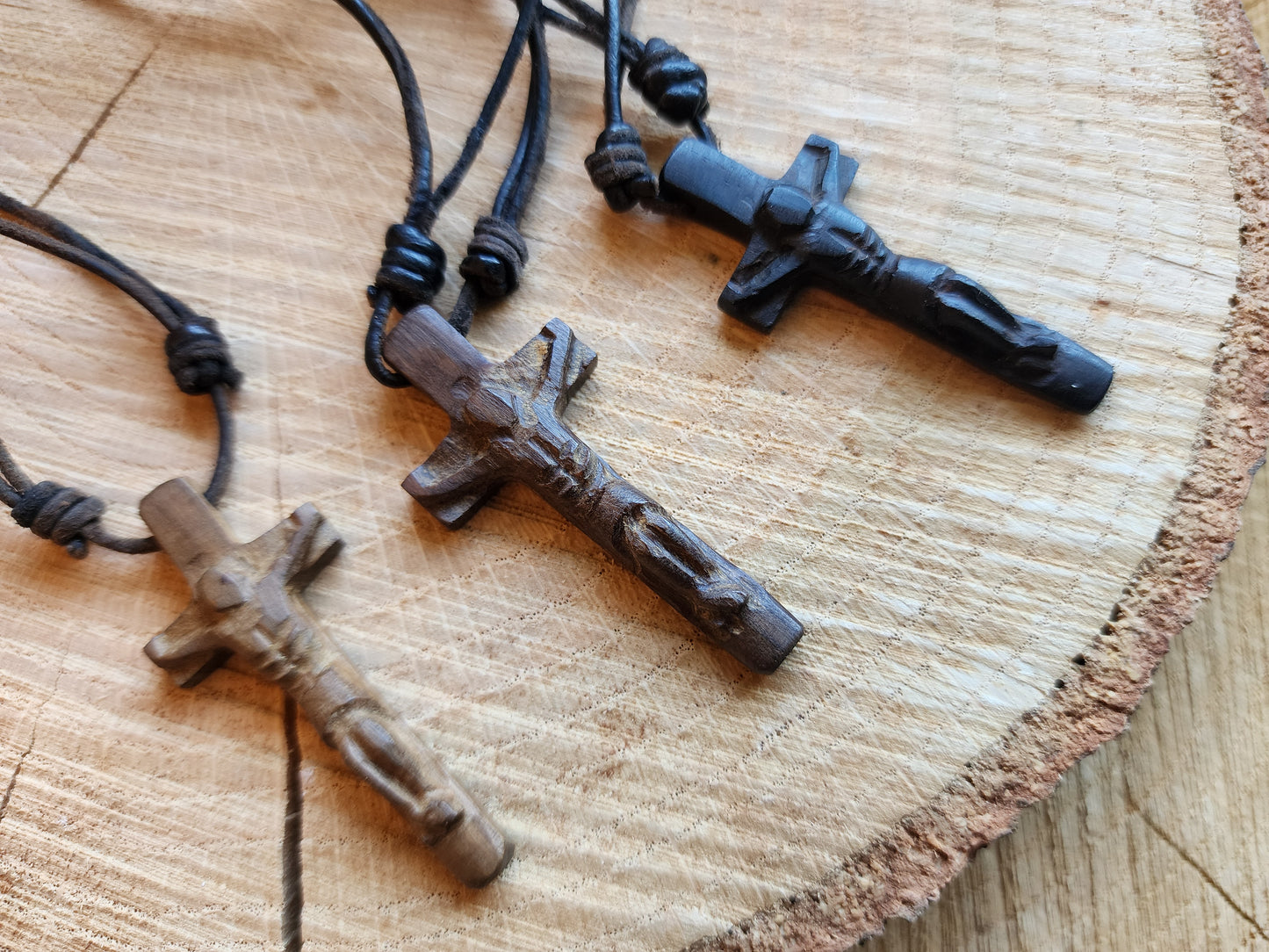 Handcrafted Wood Cross Necklace