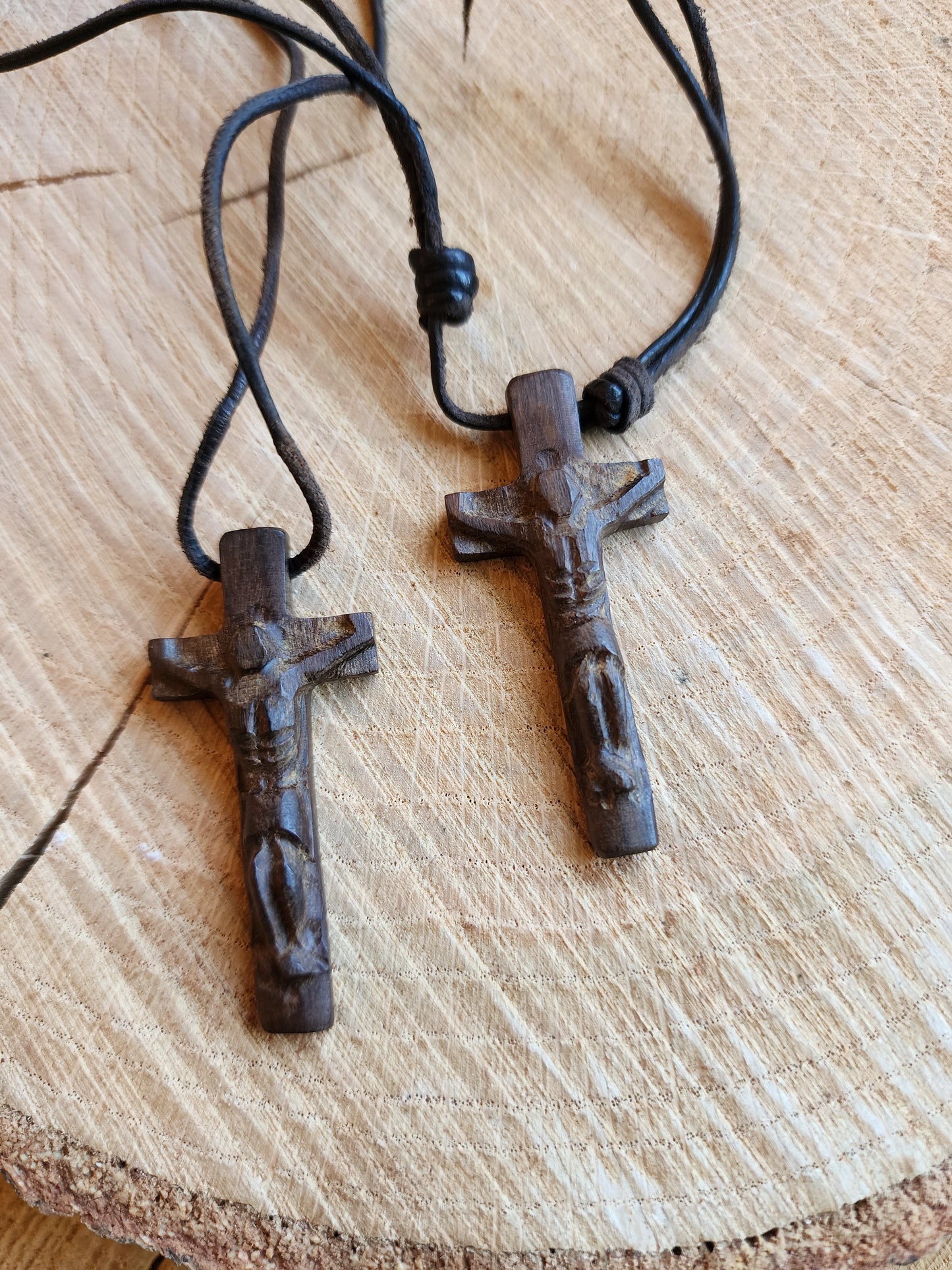 Handcrafted Wood Cross Necklace