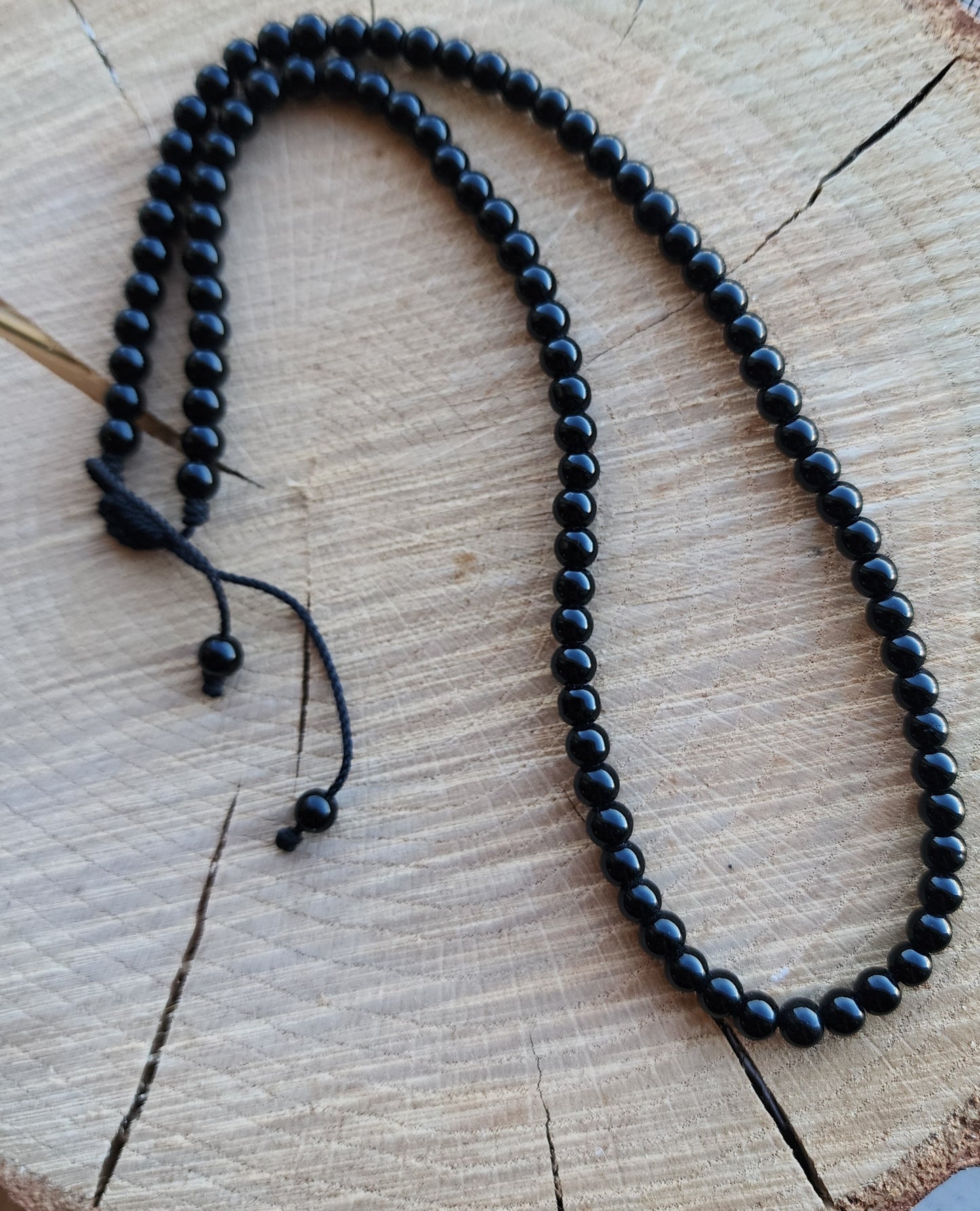 Black Coral Beaded Necklace