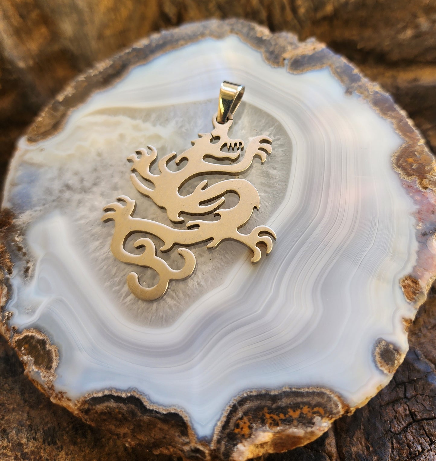 Chinese Style Dragon Stainless Steel Pendant