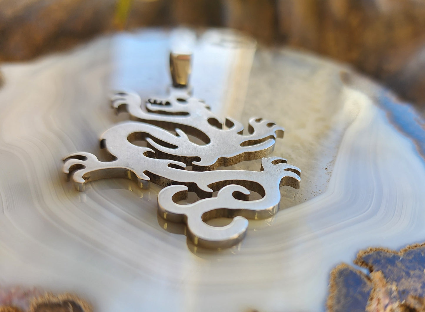 Chinese Style Dragon Stainless Steel Pendant