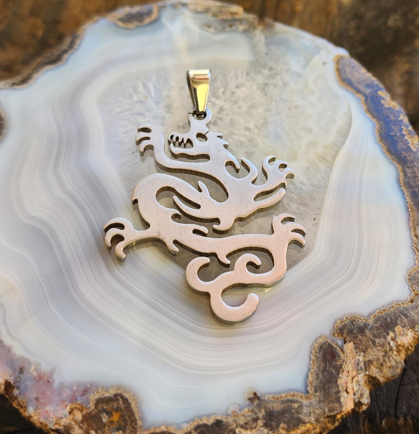 Chinese Style Dragon Stainless Steel Pendant