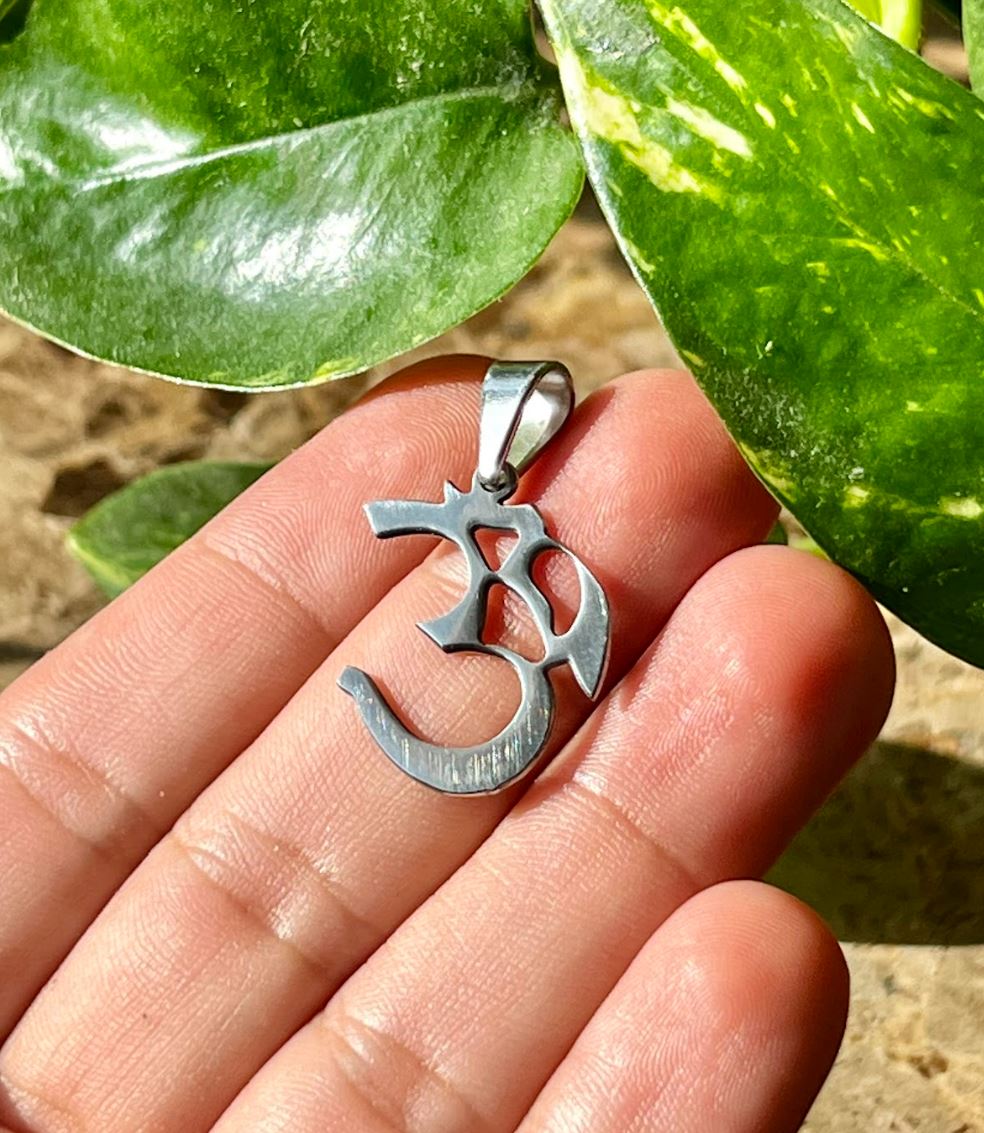 Stainless Steel Om Hindu Symbol Pendant