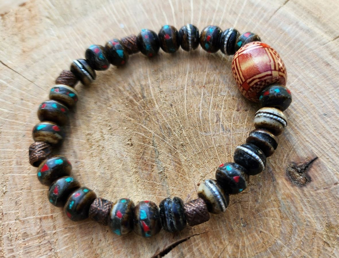 Tibetan Style Wood Bead Bracelet