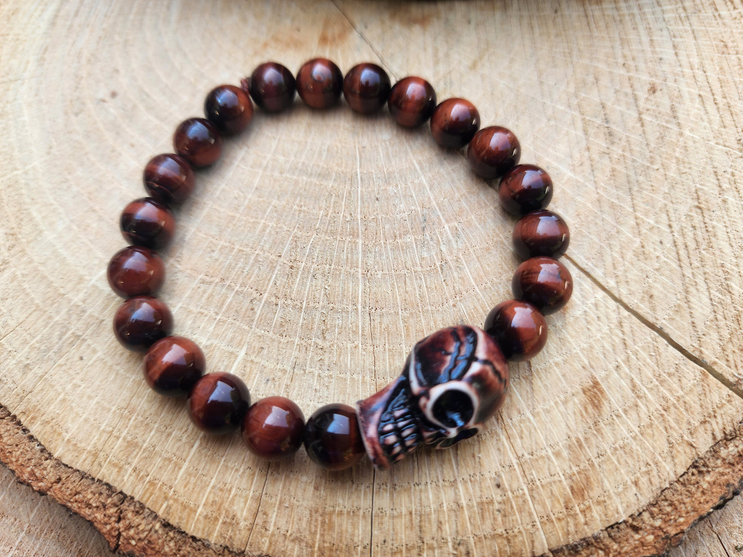 Red Tiger Eye Skull Head Bracelet RJ Designs