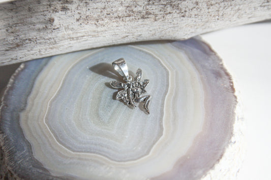 .925 Sterling Silver Fairy Pendant