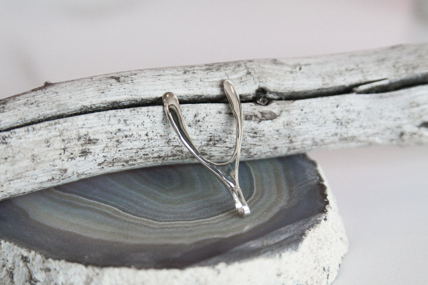 .925 Sterling Silver Wishbone Pendant