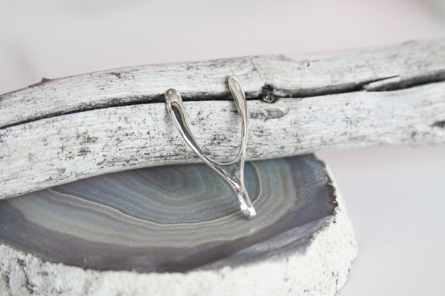 .925 Sterling Silver Wishbone Pendant