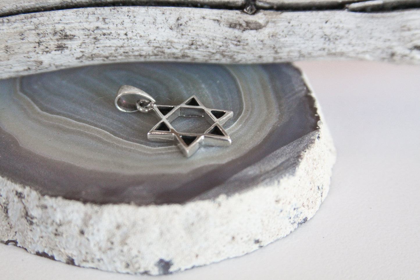 .925 Sterling Silver Star of David Jewish Star Pendant