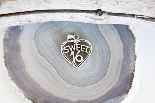.925 Sterling Silver Sweet Sixteen Pendant