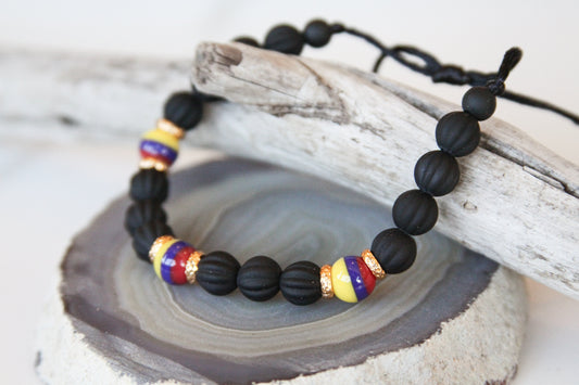 Tricolor Adjustable Bead Bracelet