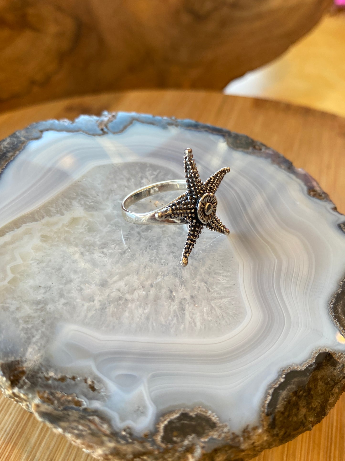 .925 Sterling Silver Starfish Size 6 Ring