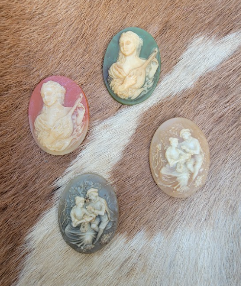 Vintage Hardstone Cameos - Set of Four