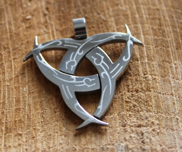 Nordic Viking Triple Horn of Odin Pendant