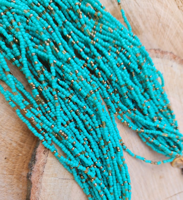 Turquoise Glass Beaded Layered Necklace