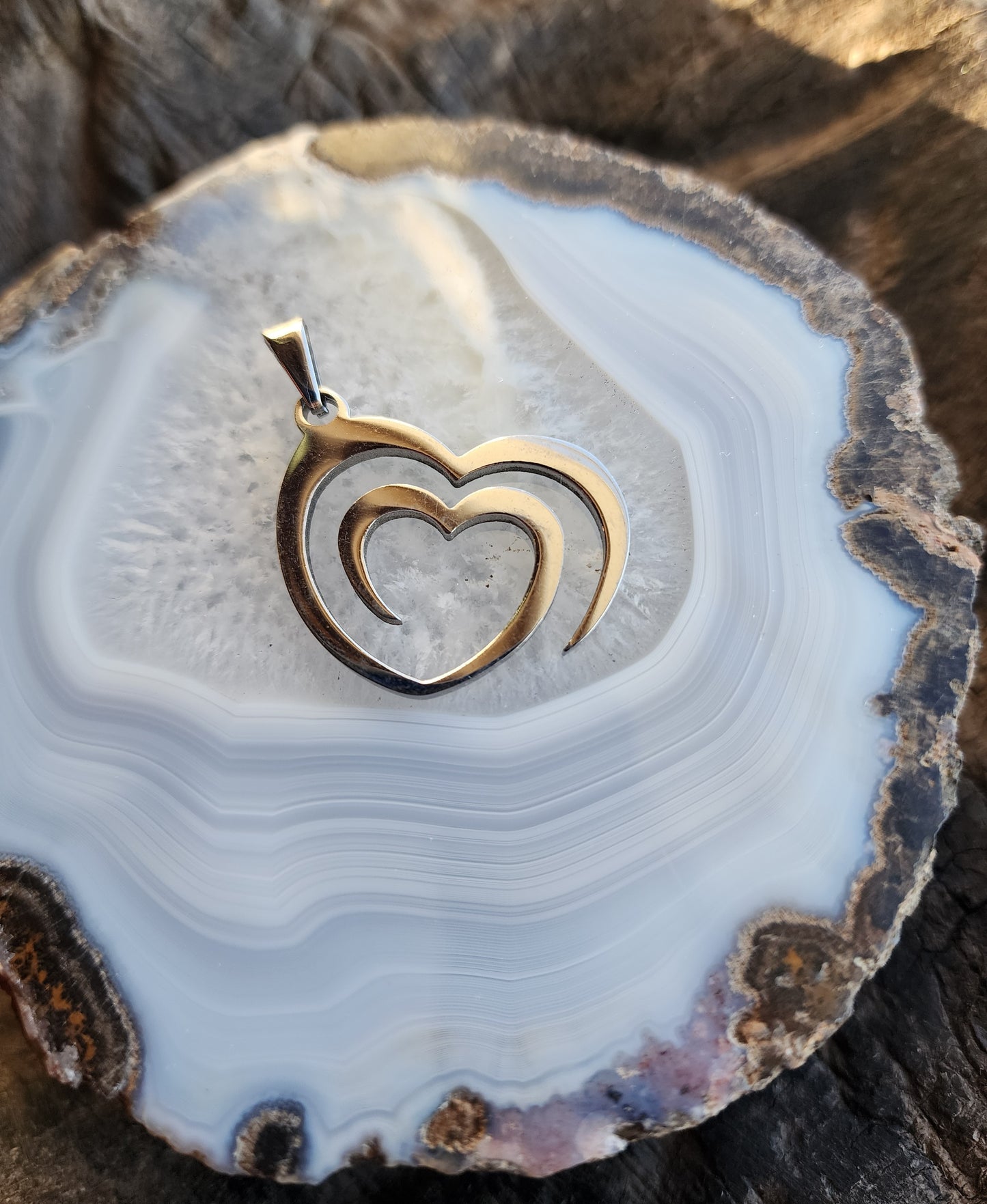 Open Heart Stainless Steel Pendant