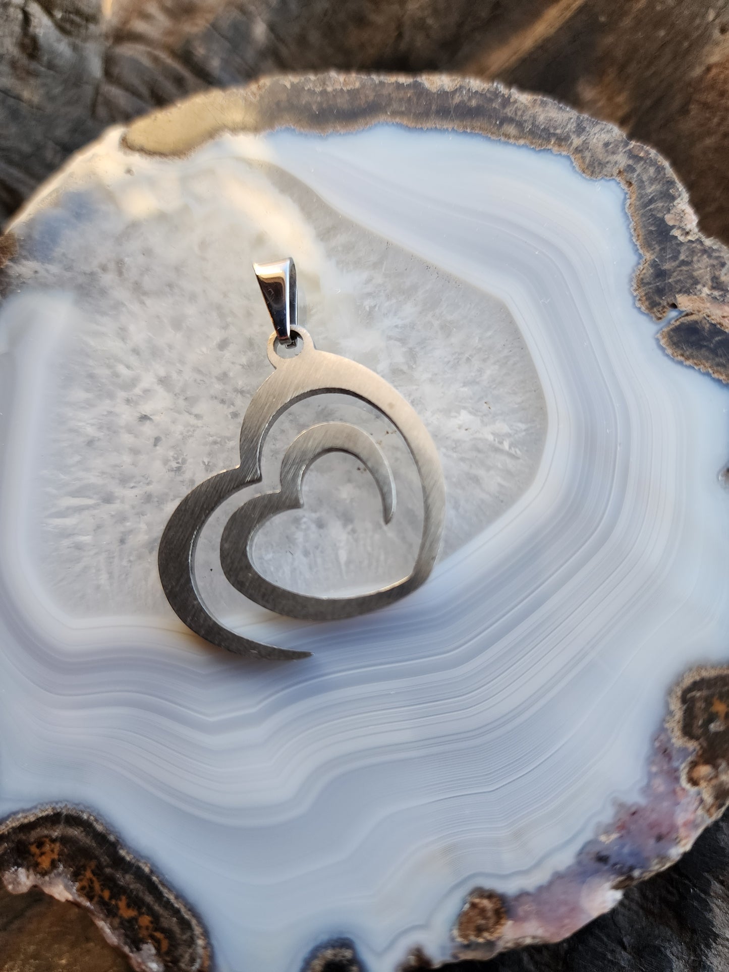 Open Heart Stainless Steel Pendant