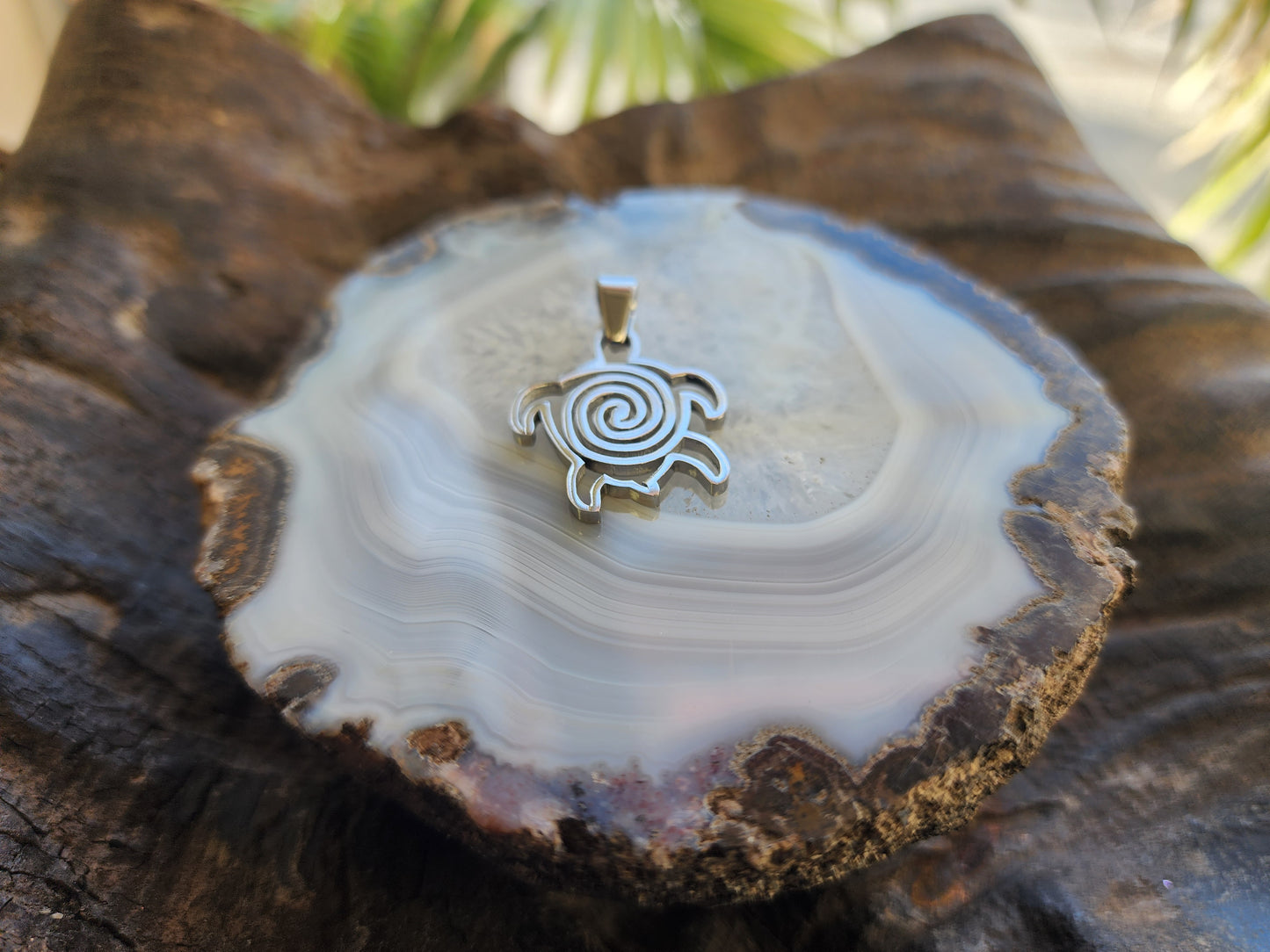 Swirly-shaped Turtle Stainless Steel Pendant