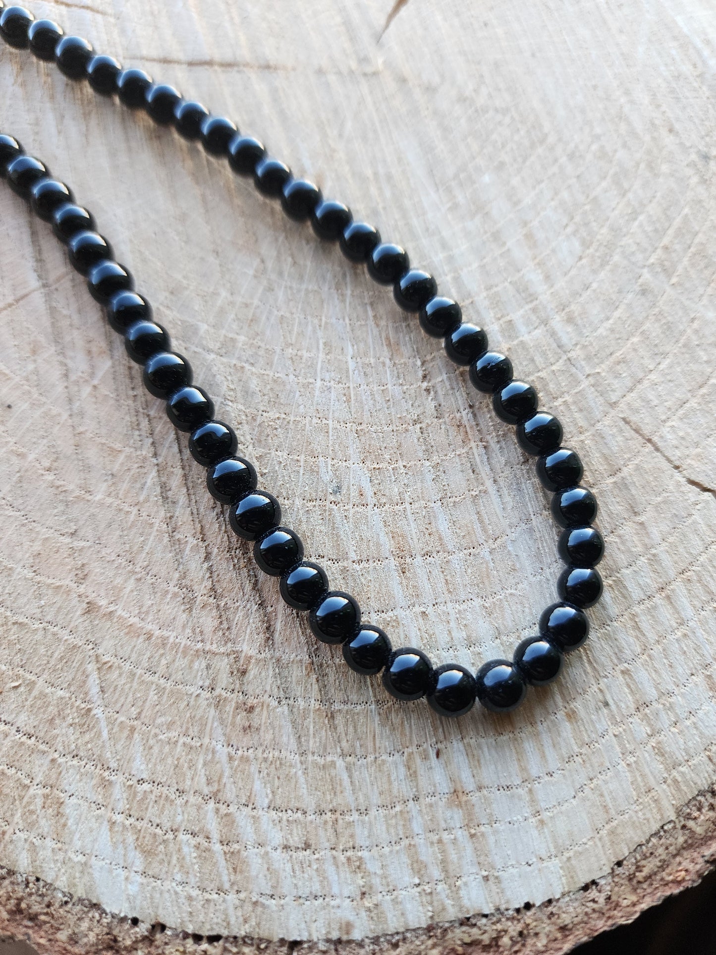 Black Coral Beaded Necklace