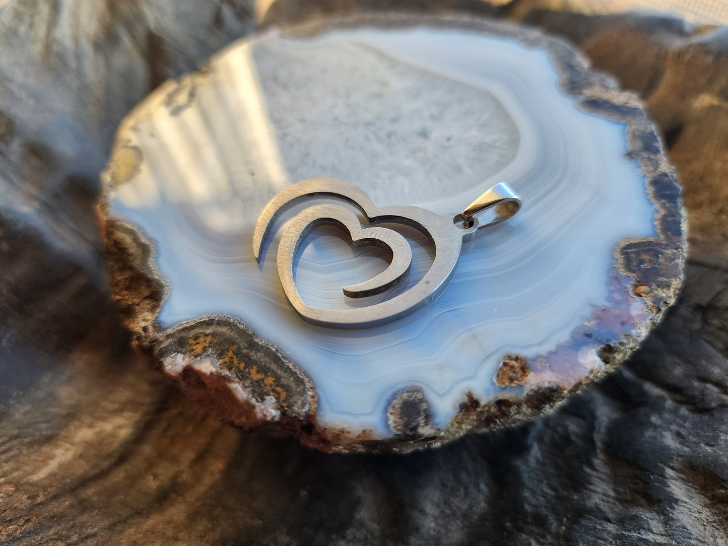 Open Heart Stainless Steel Pendant