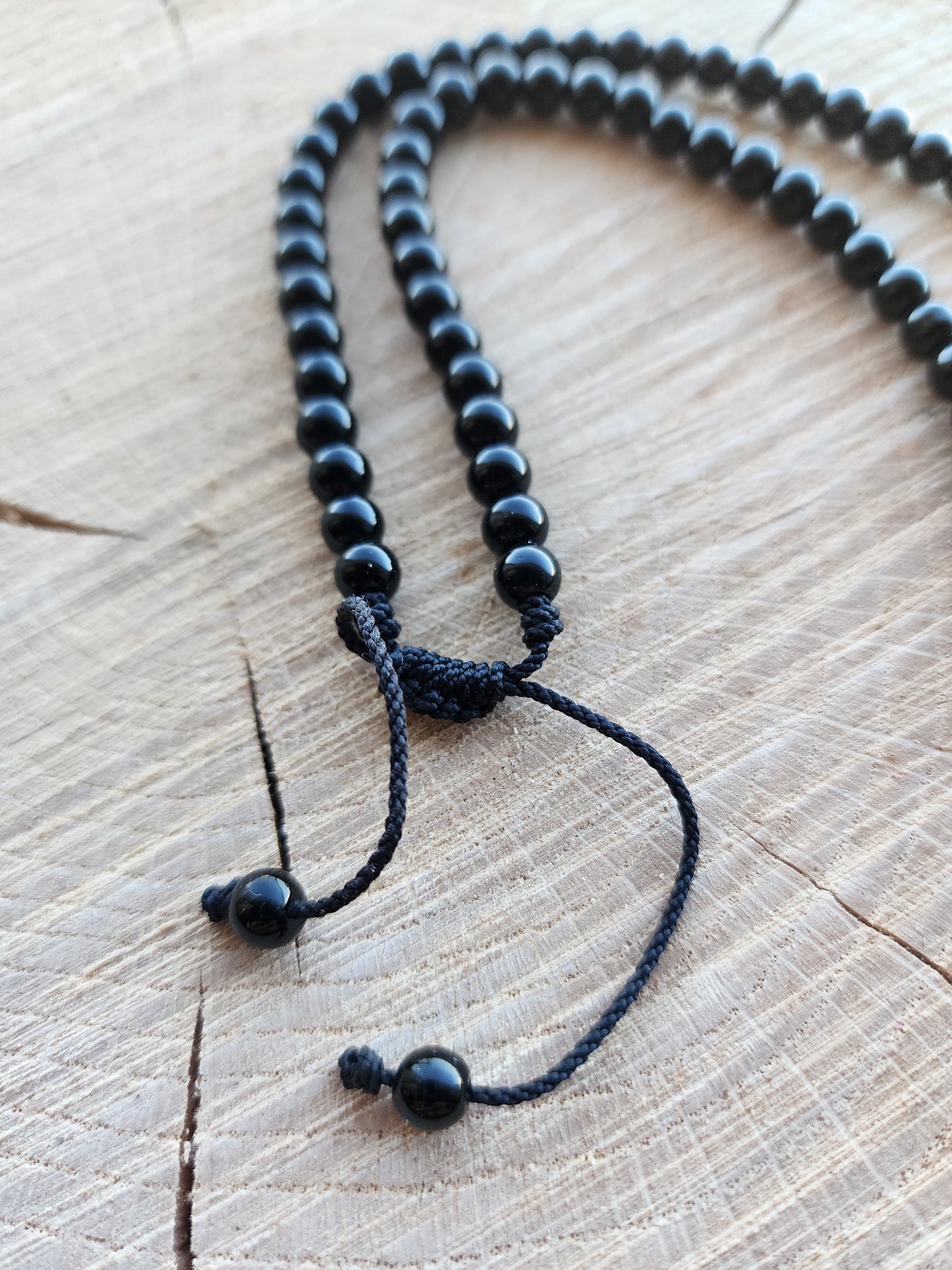 Black Coral Beaded Necklace