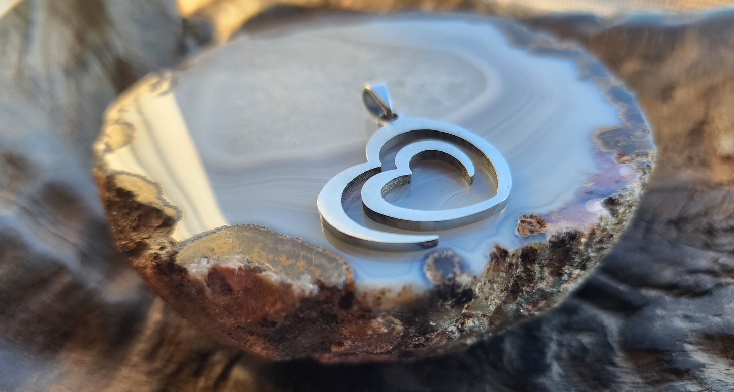 Open Heart Stainless Steel Pendant