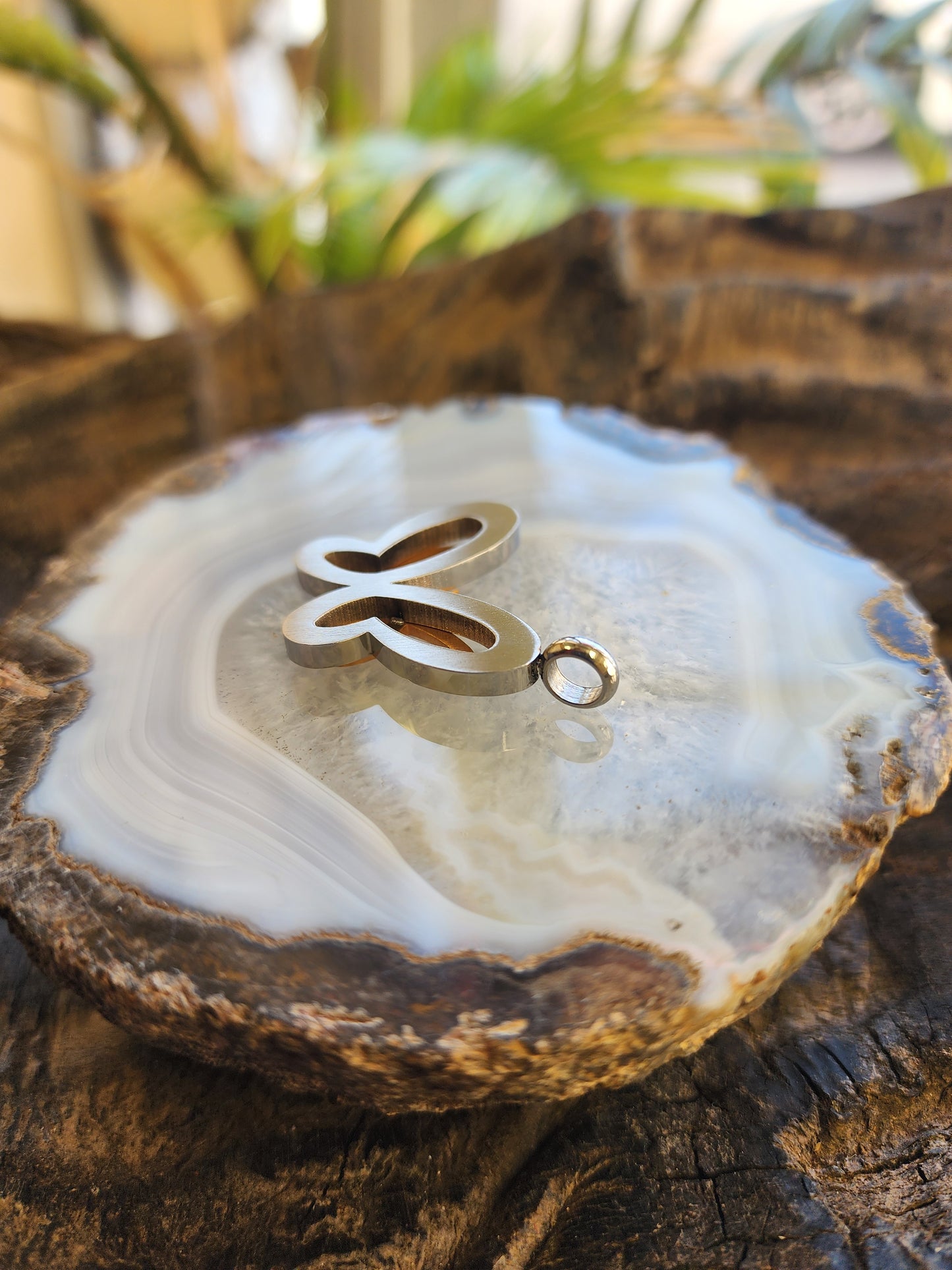 Silver and Gold Tones Butterfly Pendant