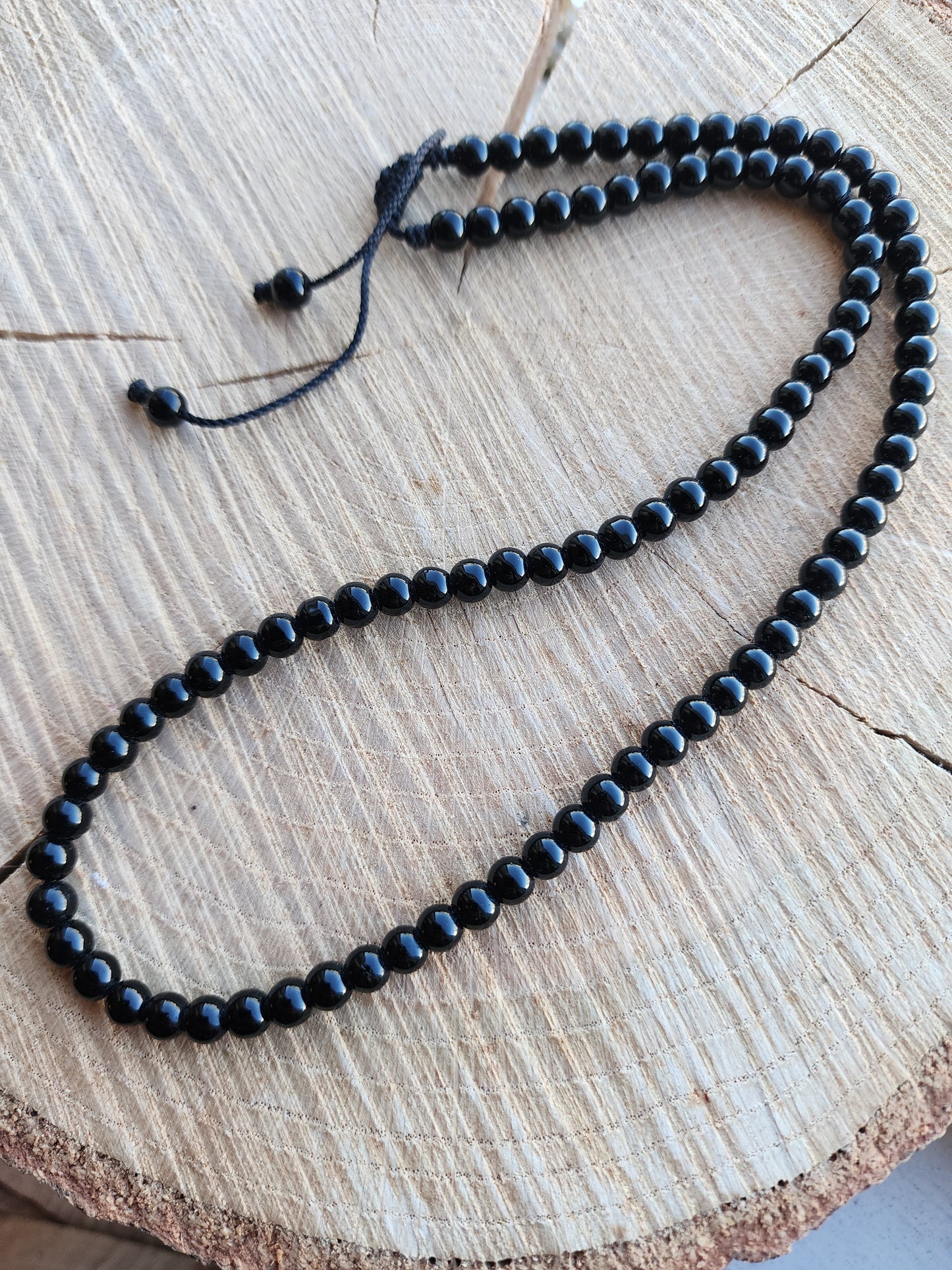 Black Coral Beaded Necklace