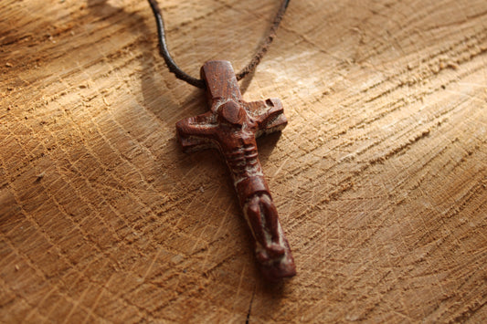 Handcrafted Wood Cross Necklace