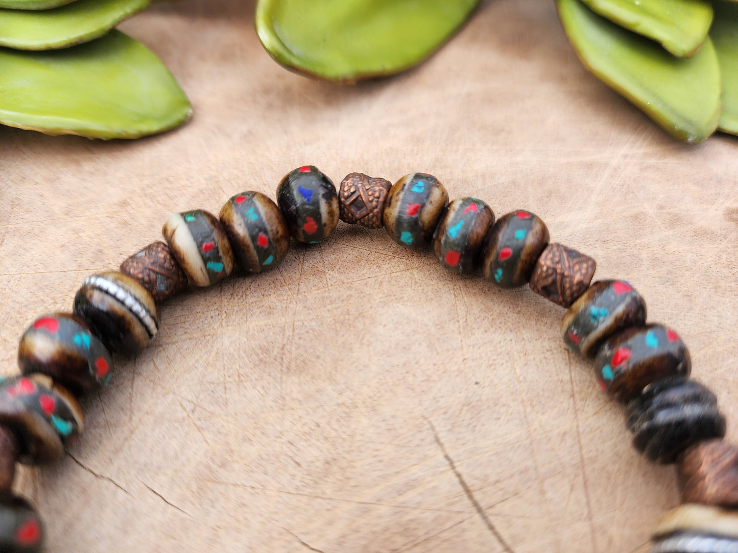 Tibetan Style Wood Bead Bracelet