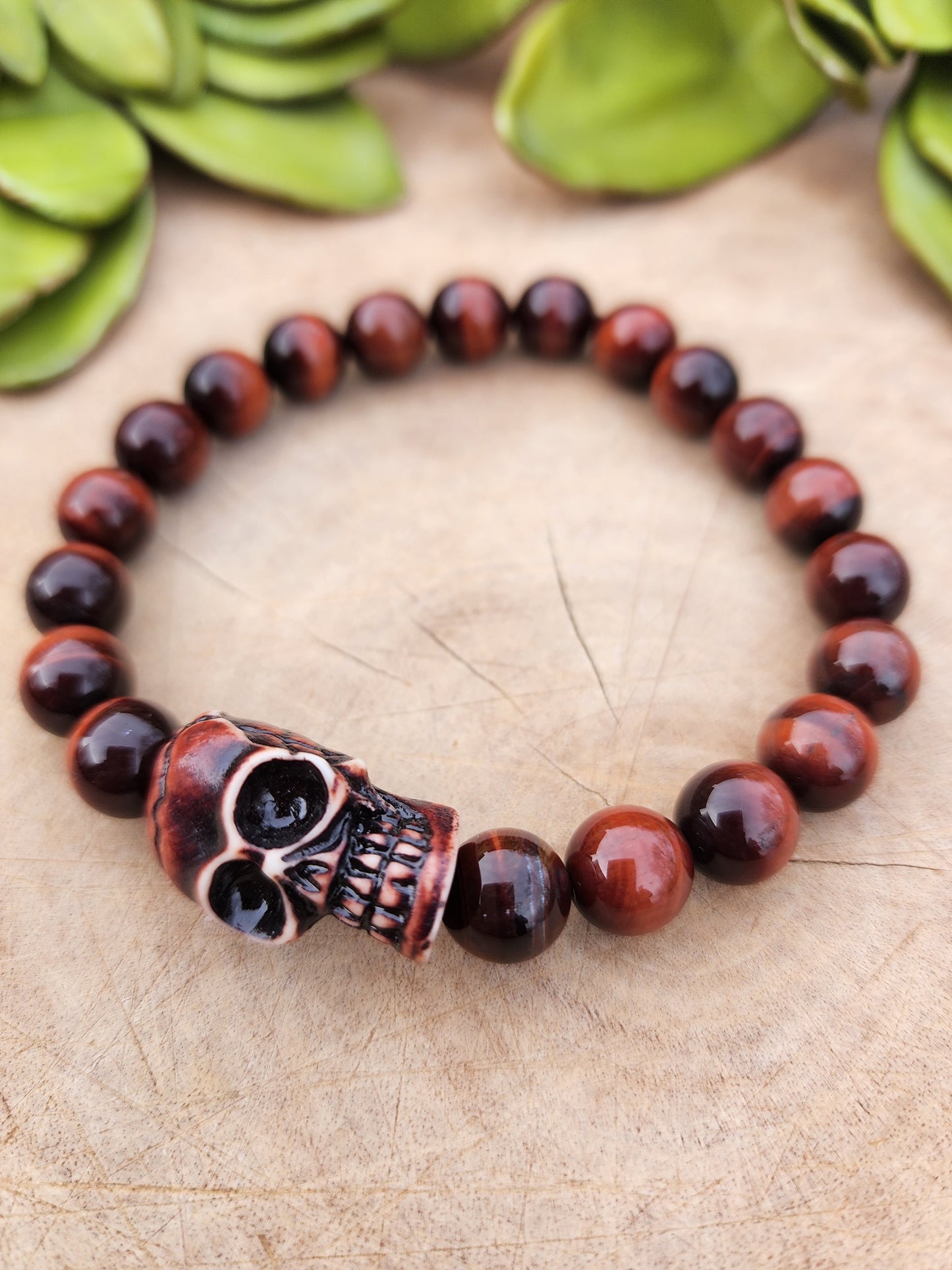 Red Tiger Eye Skull Head Bracelet RJ Designs