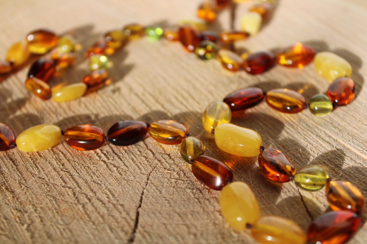 Baltic Sea Multi-Amber Fossil Necklace