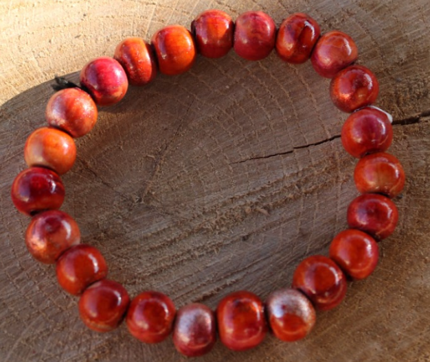 Vermillion Marbleized Wood Bracelet